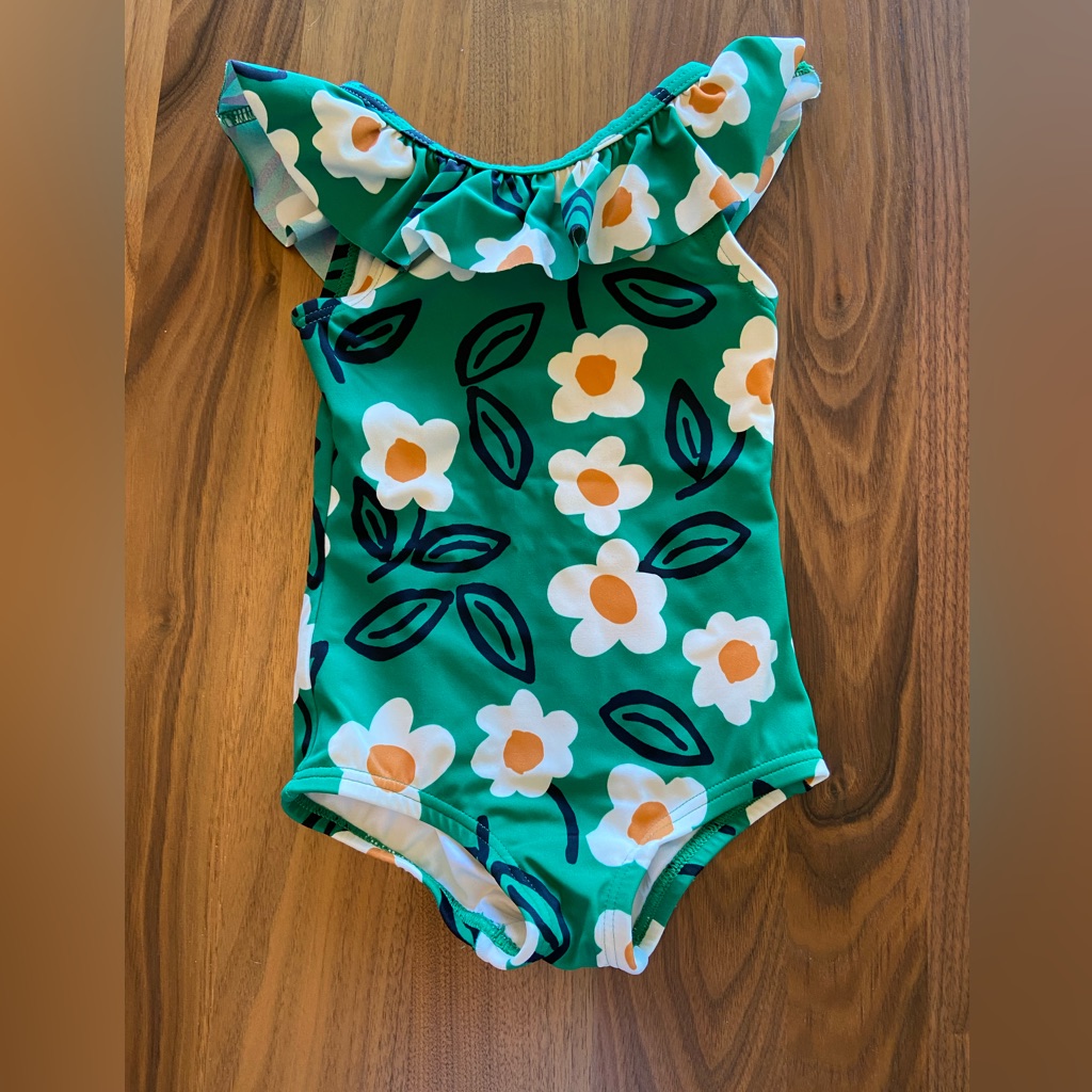 Hanna Andersson One Piece Bathing Suit, Size 18-24 Month, Flowers, Greatuc